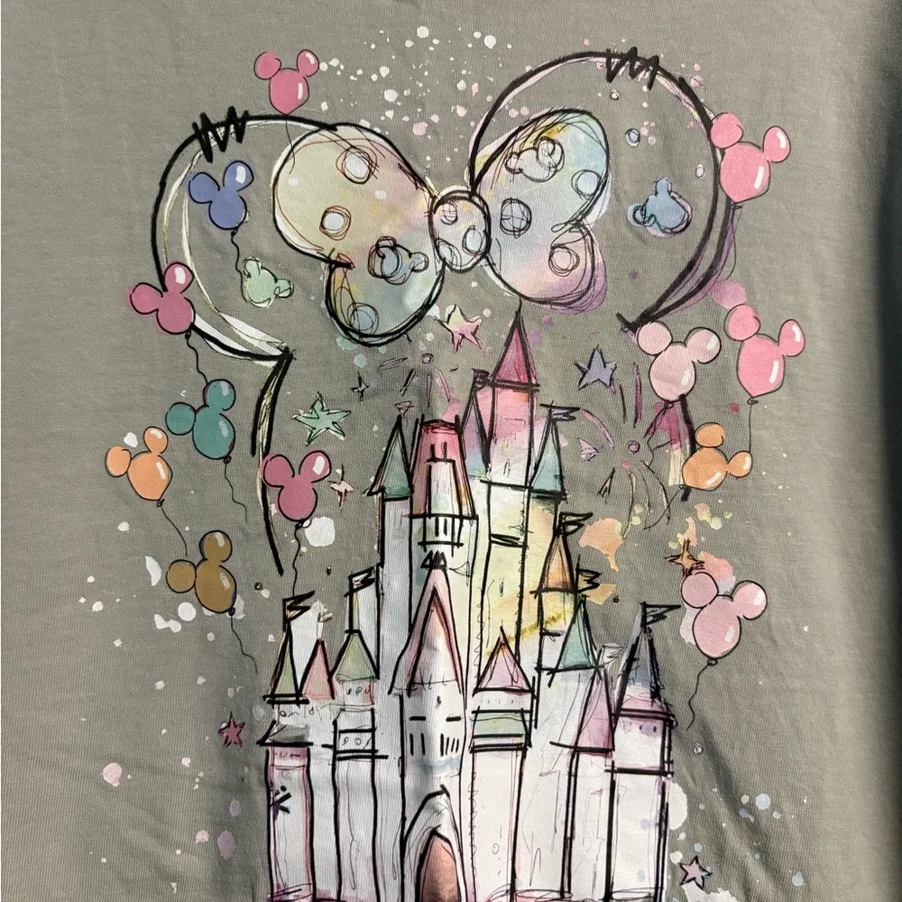 Disney Castle Minnie Ears Sage Green T-Shirt Size 2XL Comfort Colors H18 - Picture 4 of 4